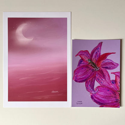 Midnight flowers | Poster combi